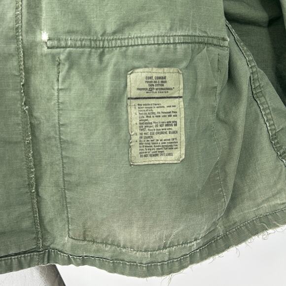Vintage 60’s Propper Military Combat Coat Men’s Distressed Field Jacket Olive L - Picture 11 of 12